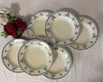 Antique X6 “Athens” model soup plates in ironstone from the French manufacturer Clairfontaine
