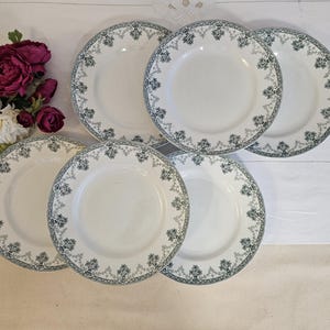 Antique flat plates X6 ironstone model &quot;Cahors&quot; from the French manufacturer of Saint Amand