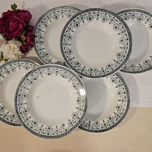 Antique X6 deep plates in iron earth, &quot;Marceau&quot; model, from the French manufacturer Moulin des Loups