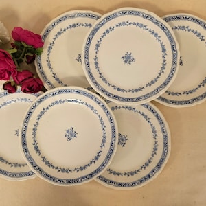 Assiettes plates anciennes X6 terre de fer de la manufacture française de Gien
