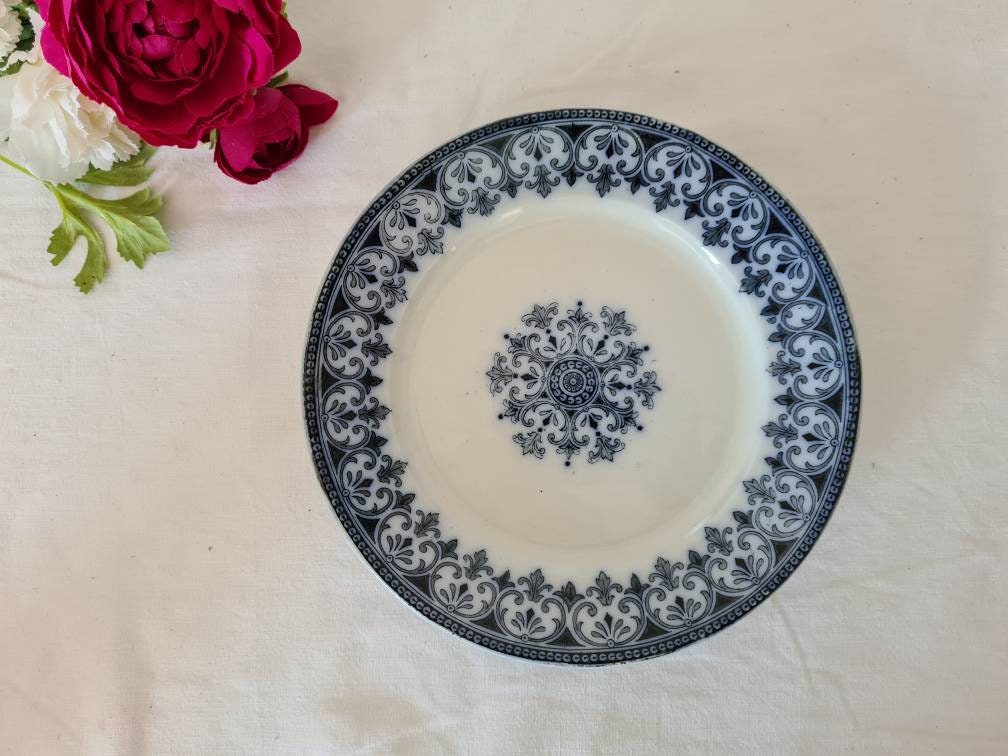 Assiettes Plates Anciennes X1 en Terre de Fer Modèle Orientale La Manufacture Française Badonviller