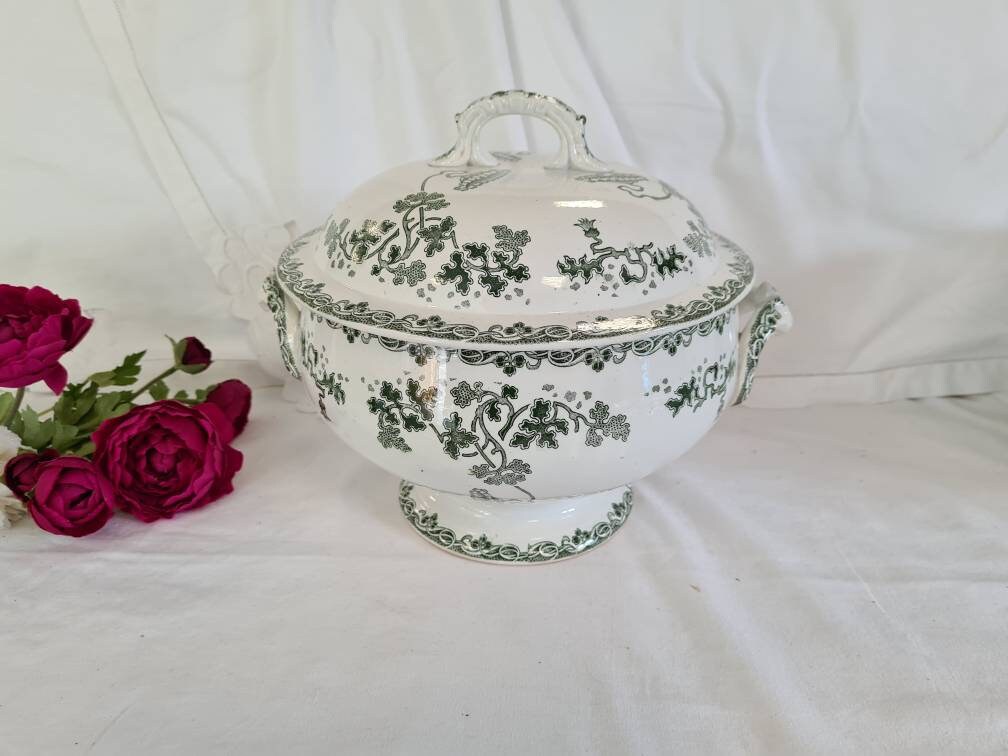 Soupière Ancienne Légumier Terre de Fer Modèle Modern-style La Manufacture Française Saint Amand