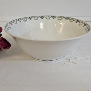 Antique ironware salad bowl from the French manufacturer of Saint Amand