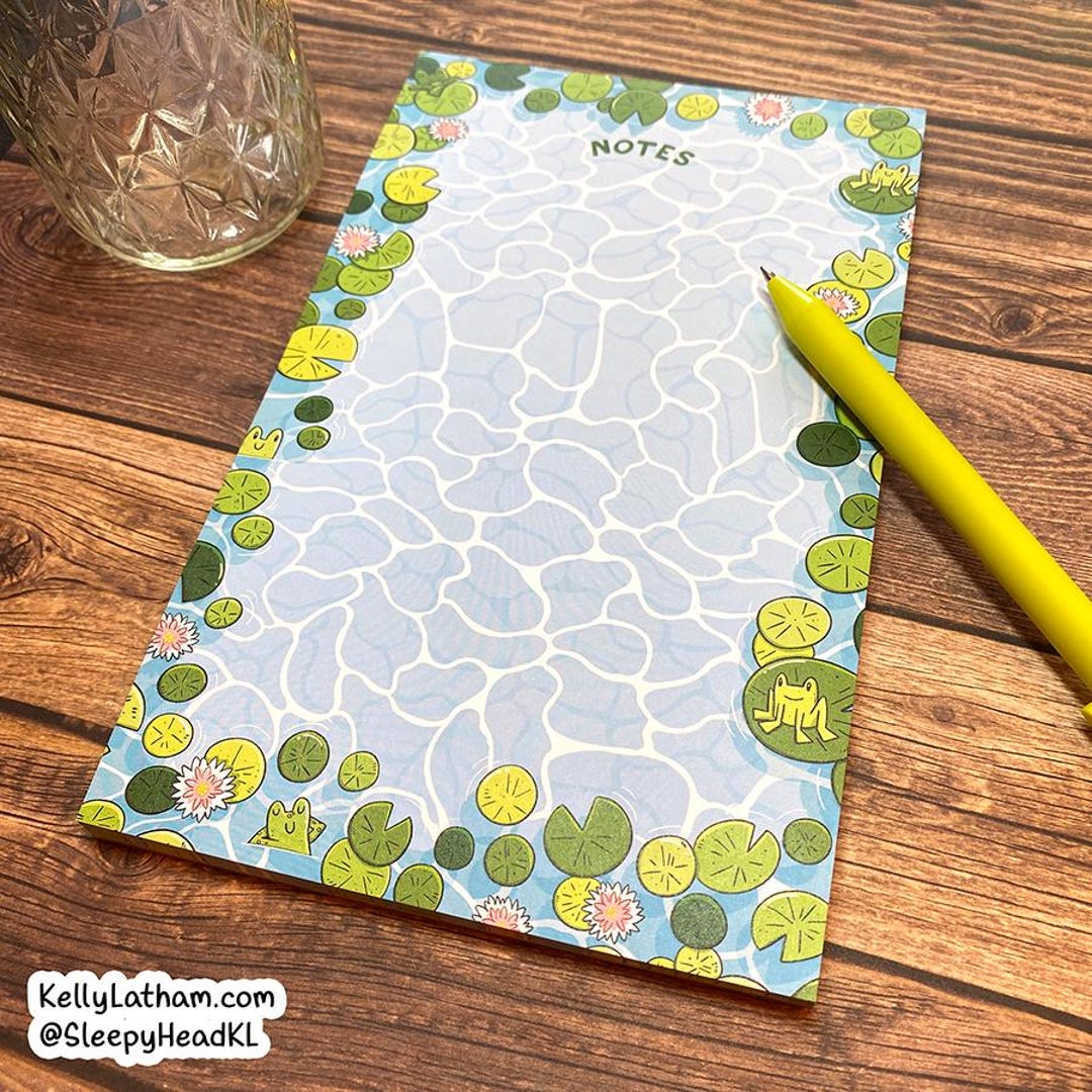 Frog and Lilypad Notepad | Whimsical Nature Stationery - Etsy
