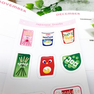 Stickervel Japanse snacks