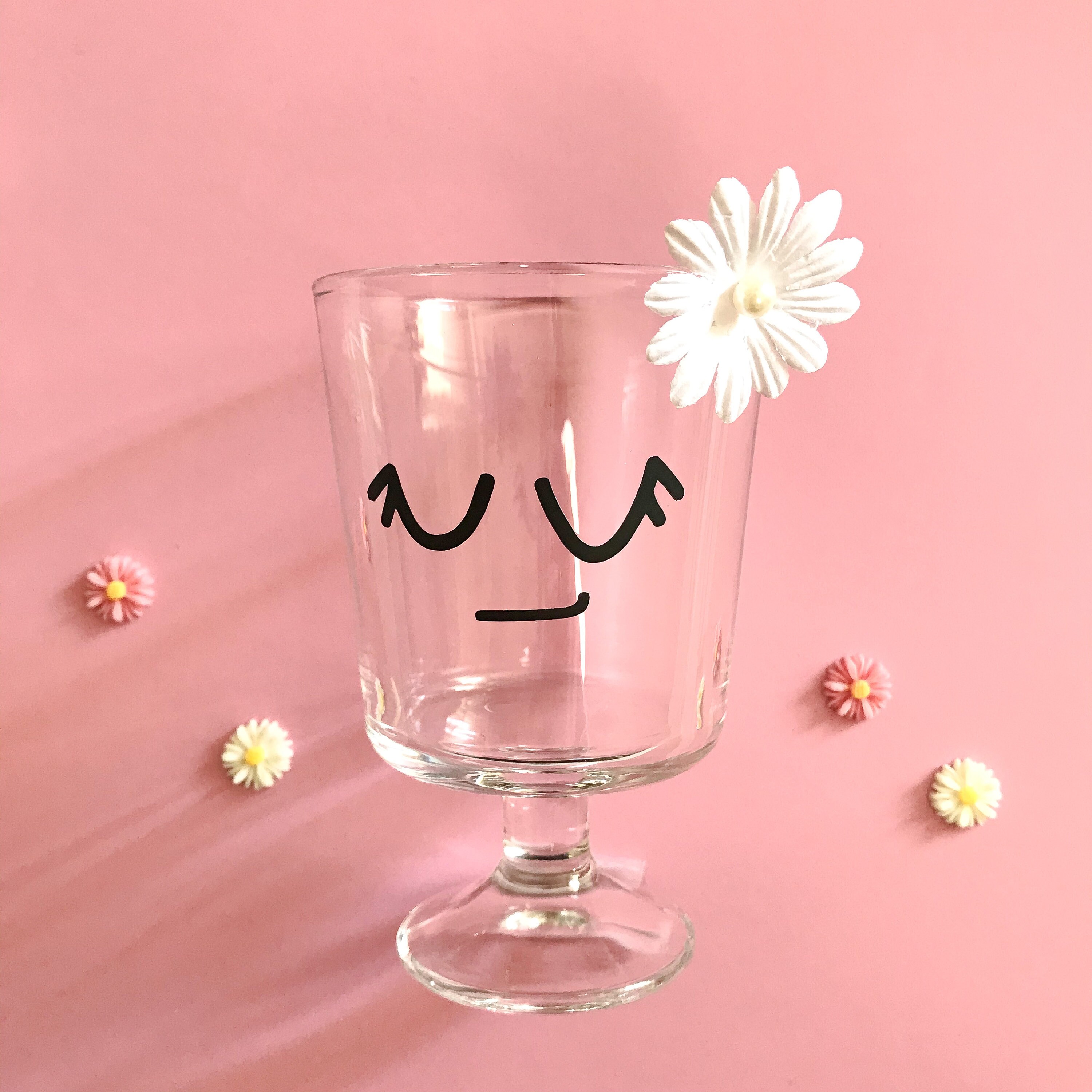SET Of 4 Cute Vinyl Face Decals For Cups Mason Etsy