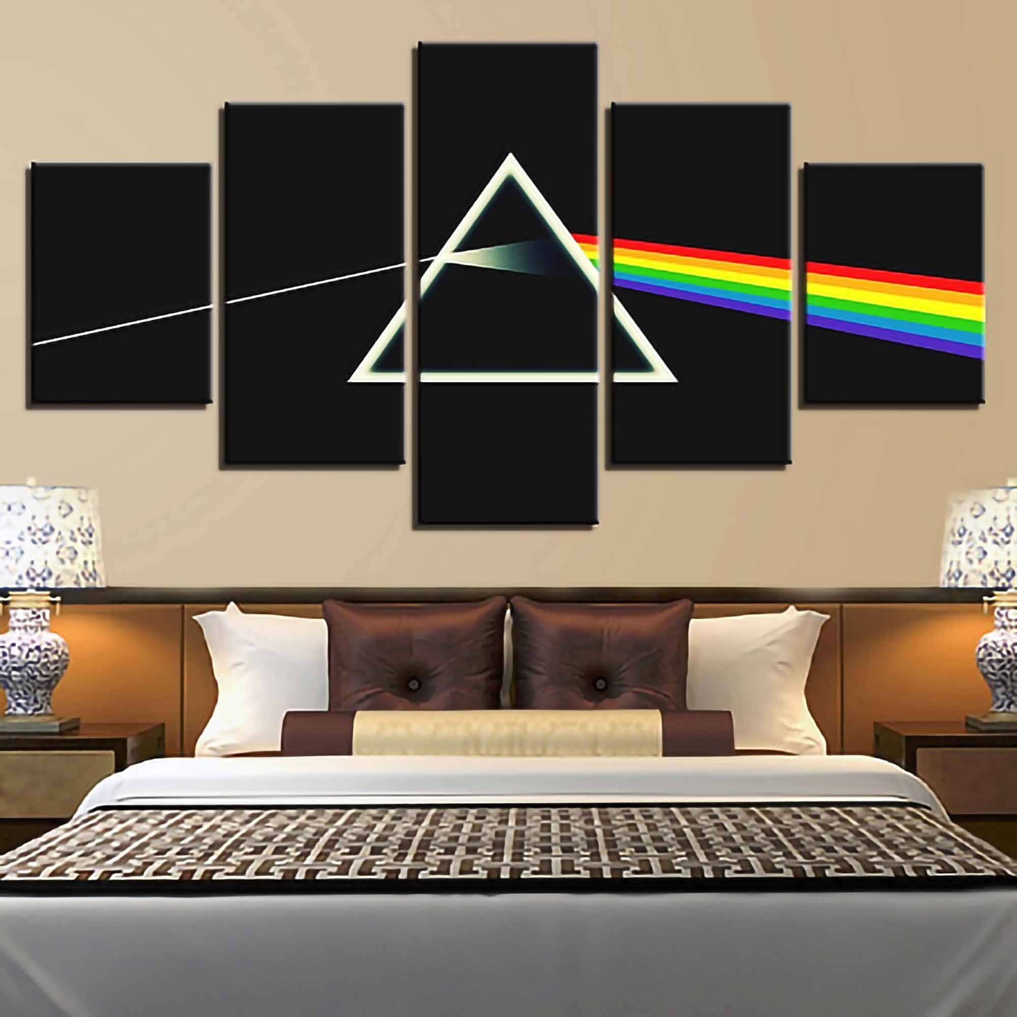Pink Floyd Canvas Wall Art Panel 5 Piece Print Hanging Decor Etsy