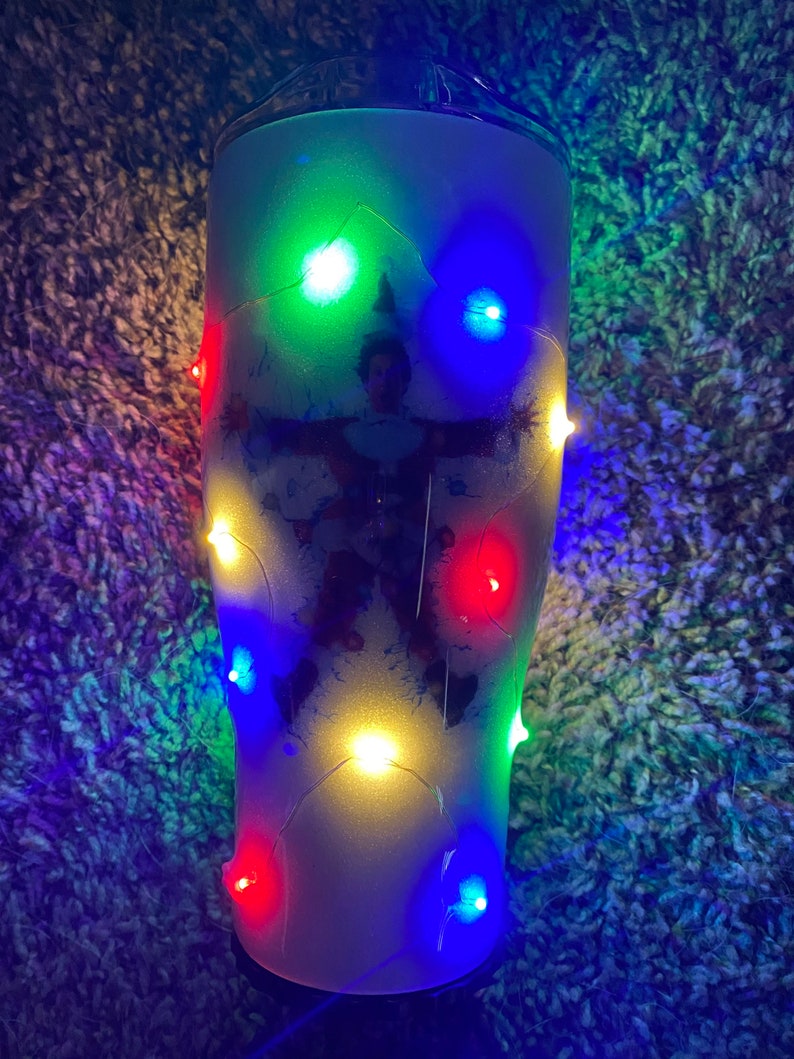Light up Christmas Tumbler Glitter Tumbler With Lights My Etsy