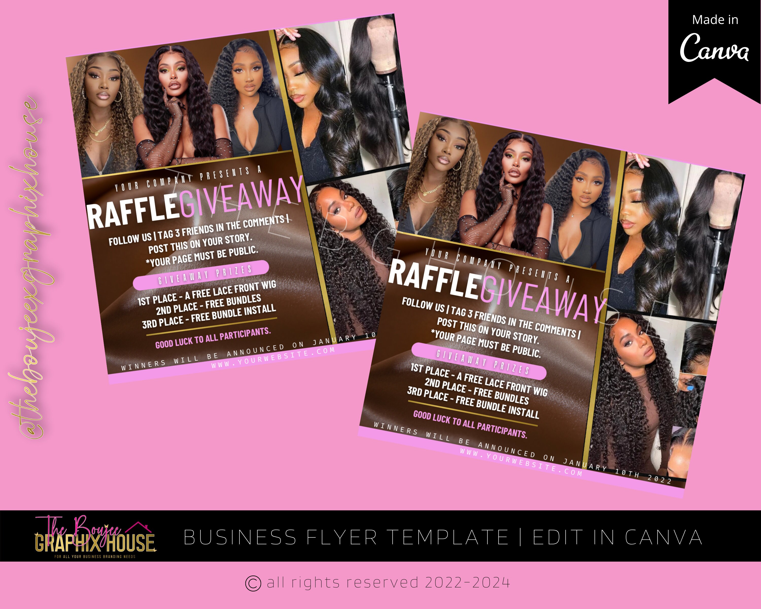Hair Raffle bundles grand opening lash sale flyer giveaway flyer template social ...