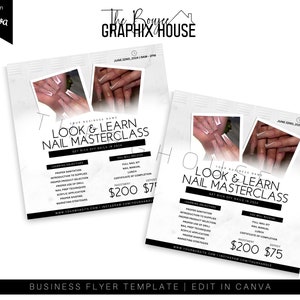 NAIL Class Flyer, Nail Tour Flyer, Nail Training Flyer, Nail Masterclass Flyer, Nail Class, Masterclass Flyer, Edit in Canva