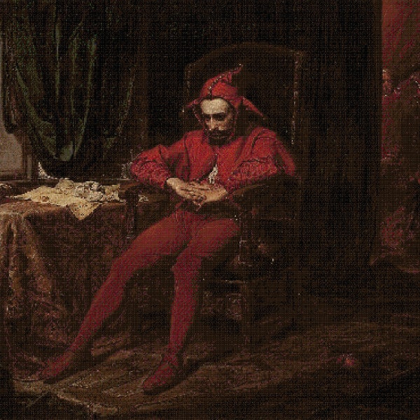 Stanczyk by Jan Matejko, cross stitch pattern // Obraz Stańczyk, wzór na haft krzyżykowy