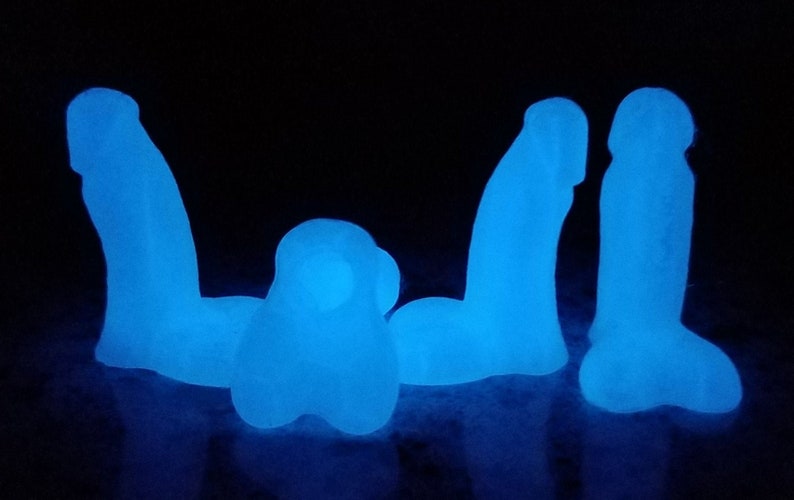 Glow in the Dark Blue - Novelty Valve Stem Cap Penis Perfect Prank / Gag Gift- Other colors also available 
