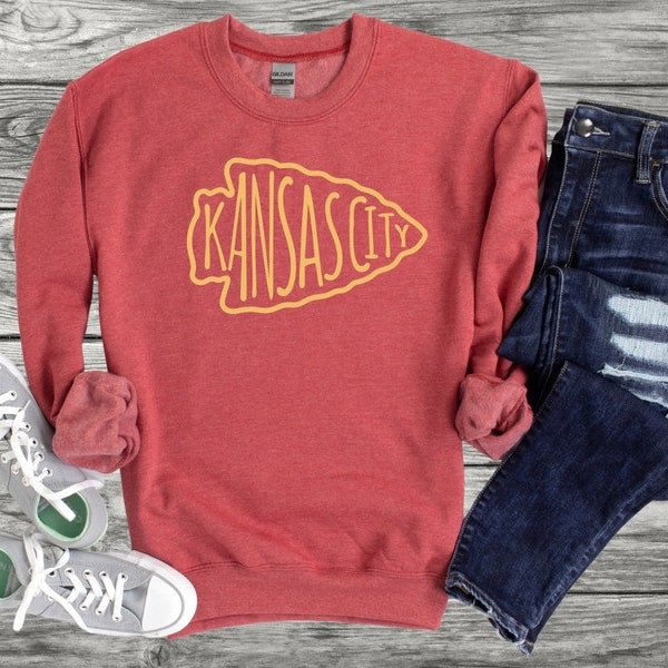 KC Arrowhead Red Crewneck // Football Shirt // Football// Chiefs Shirt // Chiefs Sweatshirt // Kansas City // Football Gift // Chiefs Fan