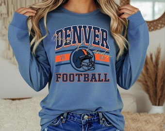 Denver Broncos Long Sleeve Tee // Denver, Denver broncos, broncos Shirt, broncos t shirt, Denver t shirt, cute broncos shirt, NFL apparel