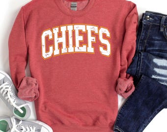 KC Chiefs Red Crewneck // Football Shirt // Football// Chiefs Shirt // Chiefs Sweatshirt // Kansas City // Football Gift // Chiefs Fan