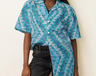 The Flying Carpet 432 - Hawaiian Shirt - Traditional Abstract Pattern Shirt Button Down Collared Short Sleeve Shirt Stylish Summer Clothes