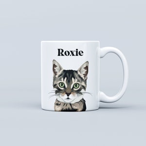 Mug - Portrait de votre chat personnalisé - Illustration à la main de votre animal de compagnie - Cadeau unique et original pour chien