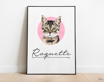 Portrait De Chat Etsy