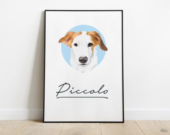 Custom Dog Portrait from Photo - Personalized Dog Art Poster - Custom Dog Portrait Poster - Dog Digital Portrait Poster - Custom Dog Poster
