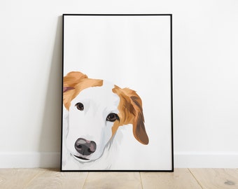Poster - Custom Dog Portrait - Handmade illustration - Unique Dog Gift