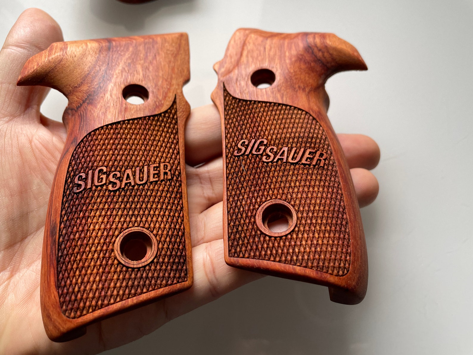 NEW Padauk wood Grips For Sig Sauer P229 Checker Engraved Etsy
