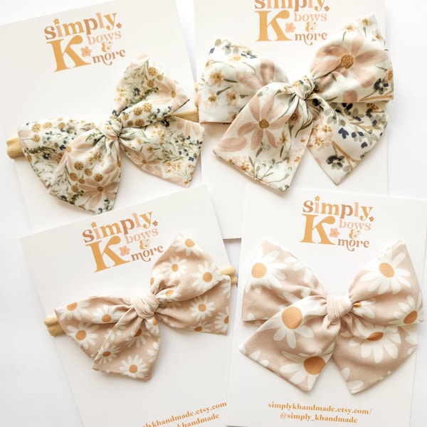 Daisy Hair Bow Etsy