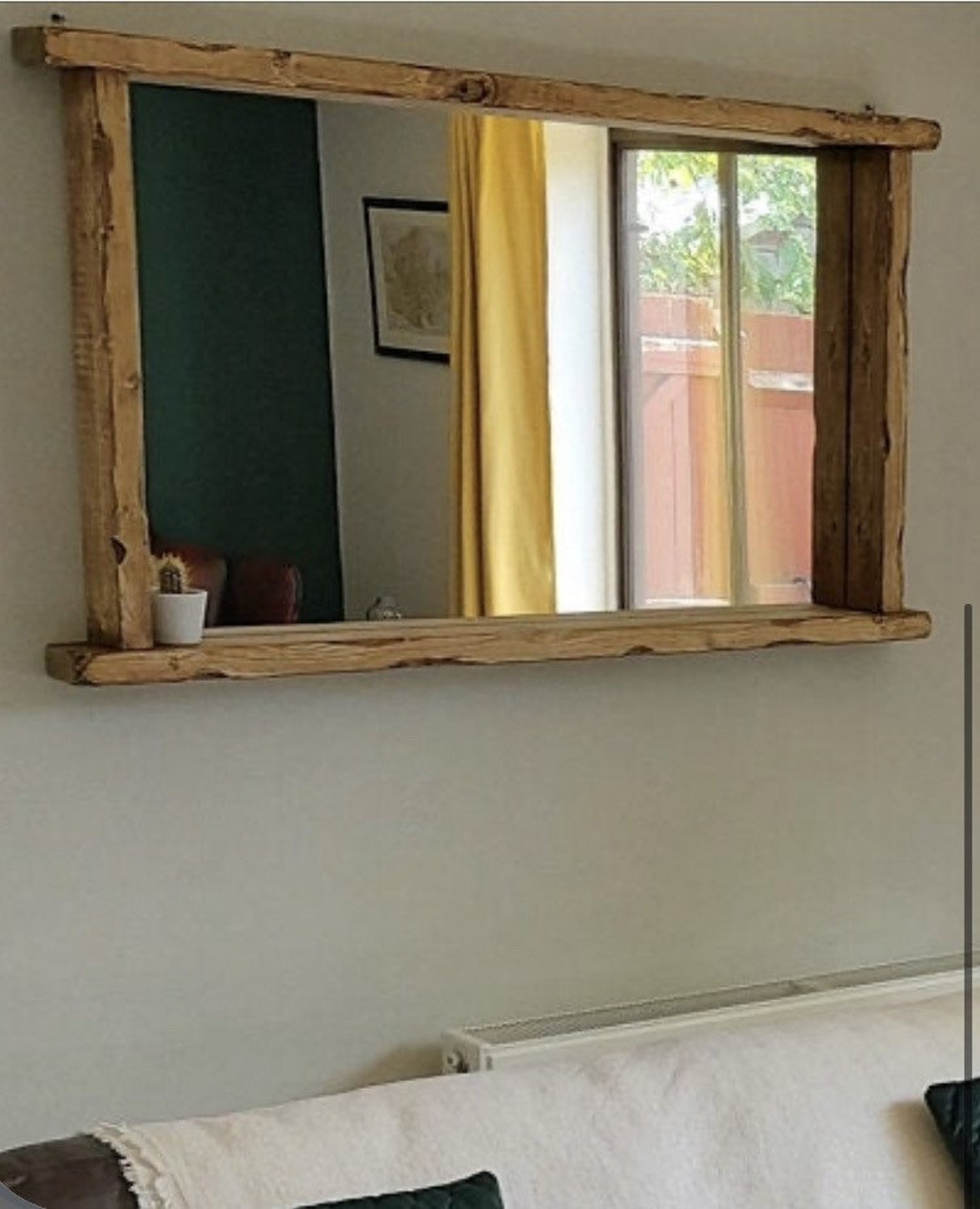 Miroir rustique fait à la main Miroir détagère de surplomb | Etsy