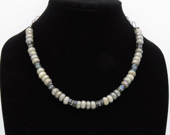 Labradorite gemstone beaded necklace, jewelry for women, gift for her