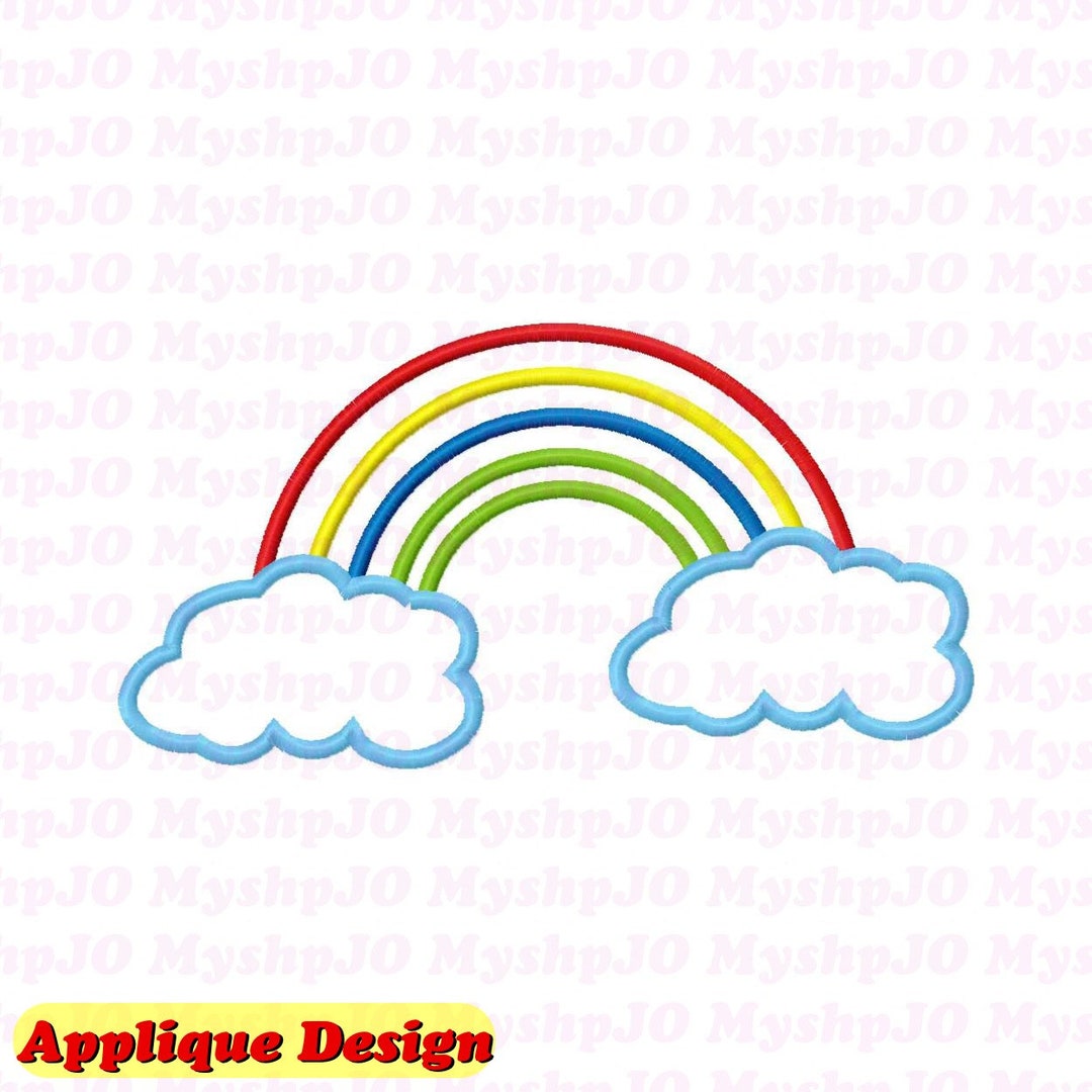 Rainbow Applique Embroidery Design - INSTANT DOWNLOAD - Etsy