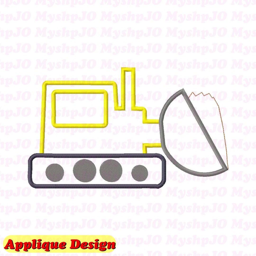 Bulldozer Applique Embroidery Design INSTANT DOWNLOAD Etsy
