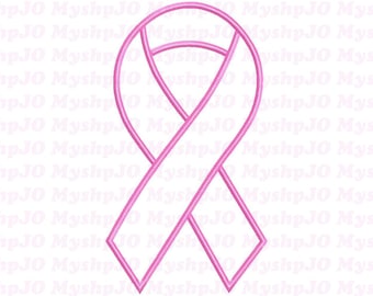 Cancer Awareness Ribbon Applique Embroidery Design - INSTANT DOWNLOAD