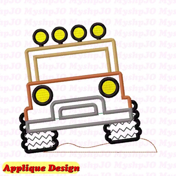 Jeep Applique Embroidery Design INSTANT DOWNLOAD Etsy