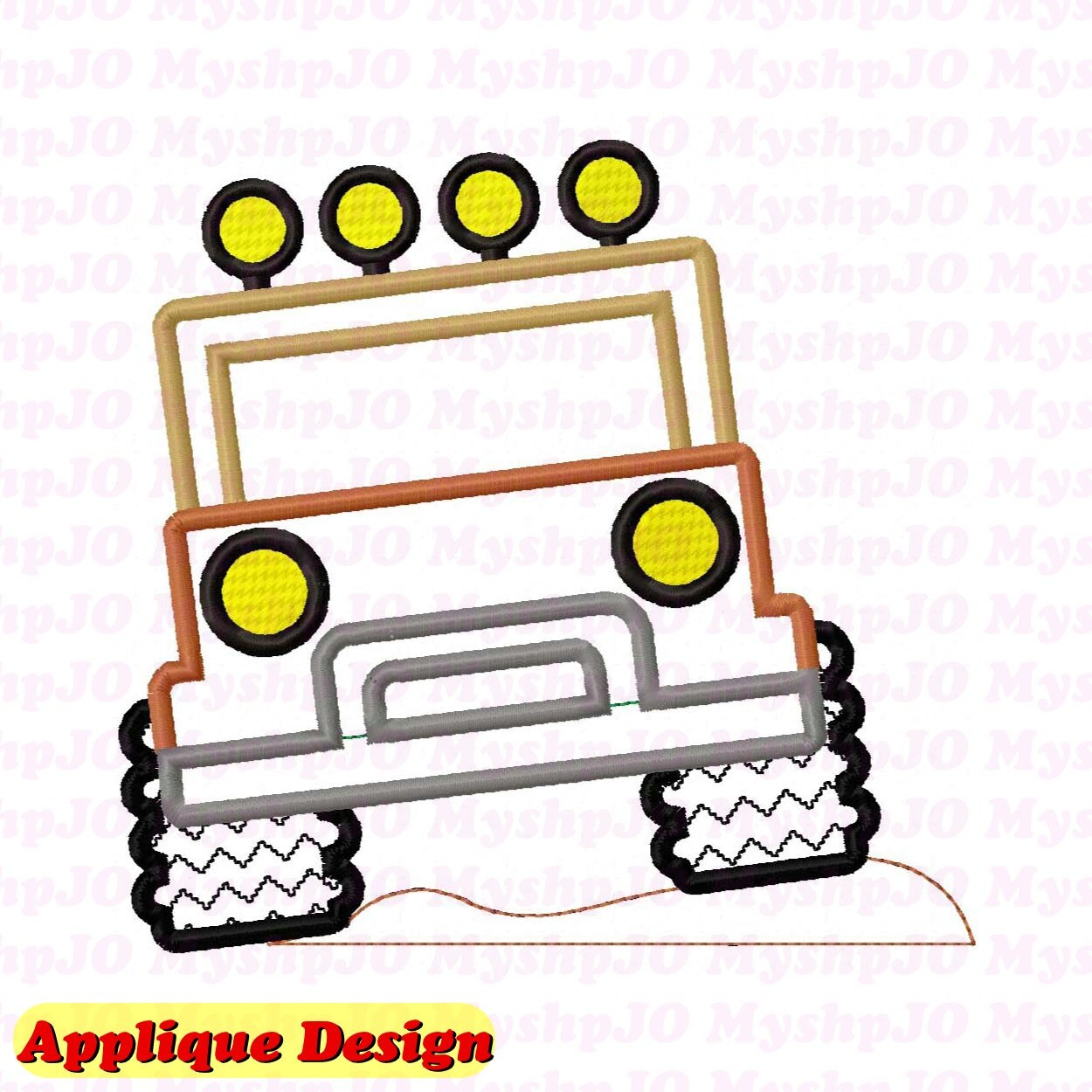 Jeep Applique Embroidery Design INSTANT DOWNLOAD Etsy