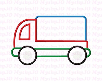 Box Truck Applique Embroidery Design - INSTANT DOWNLOAD