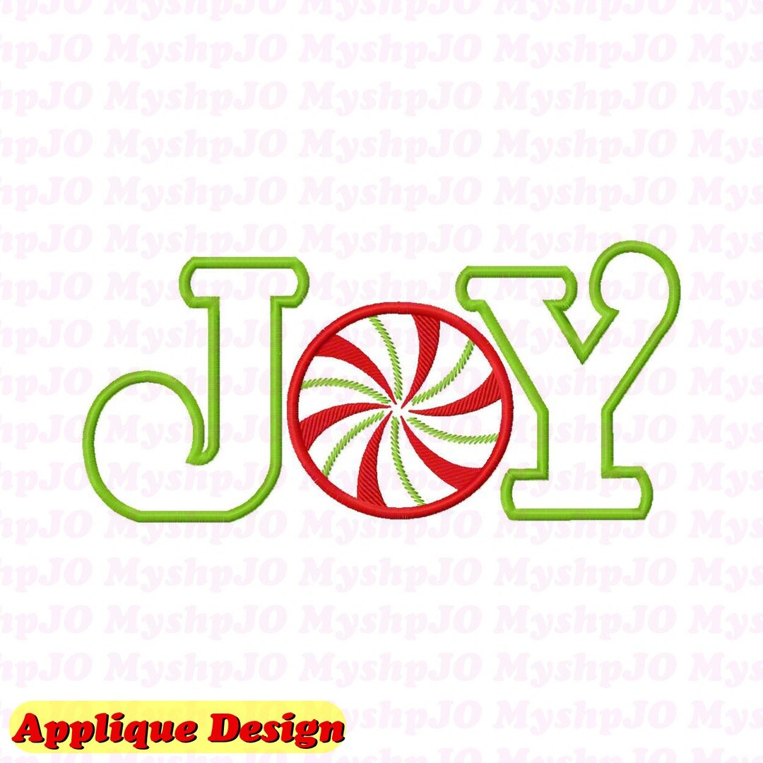 Joy Applique Embroidery Design INSTANT DOWNLOAD Etsy