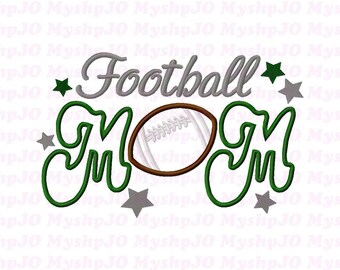 Football Mom Applique Embroidery Design - INSTANT DOWNLOAD
