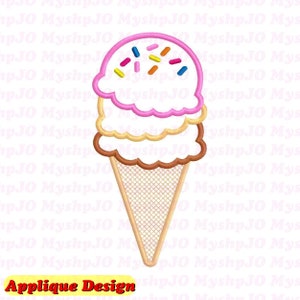 Eis Kegel Applikation Stickerei Design - INSTANT DOWNLOAD
