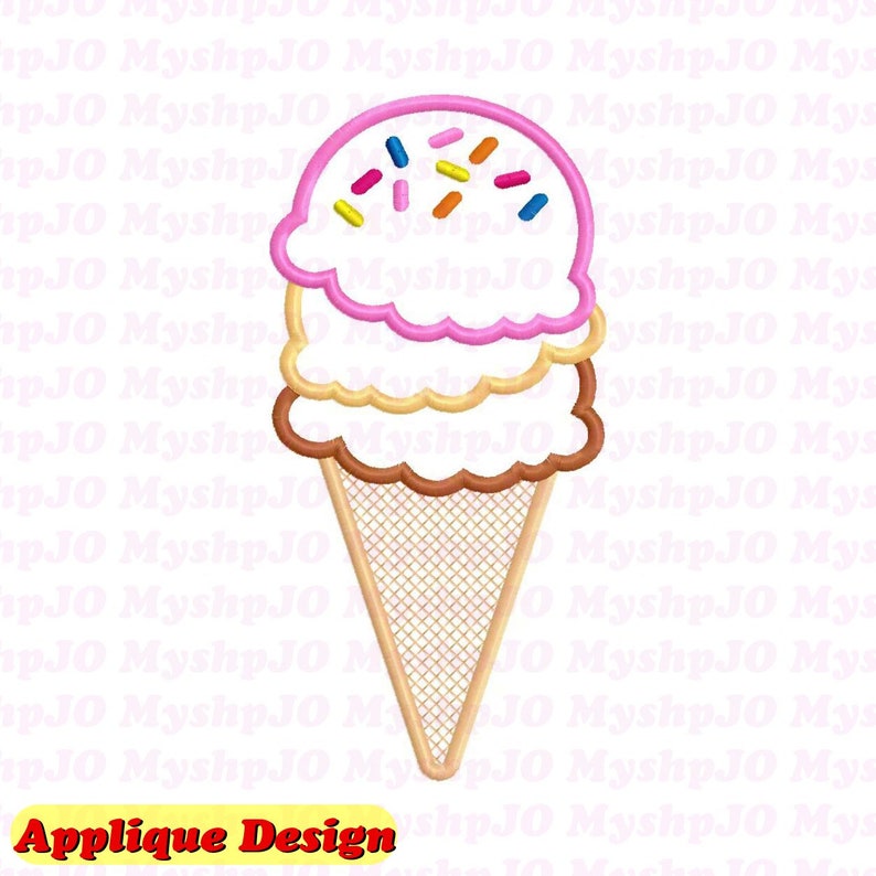 Ice Cream Cone Applique Embroidery Design INSTANT DOWNLOAD Etsy