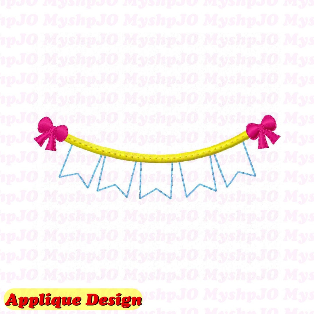 Banner Applique Embroidery Design INSTANT DOWNLOAD Etsy