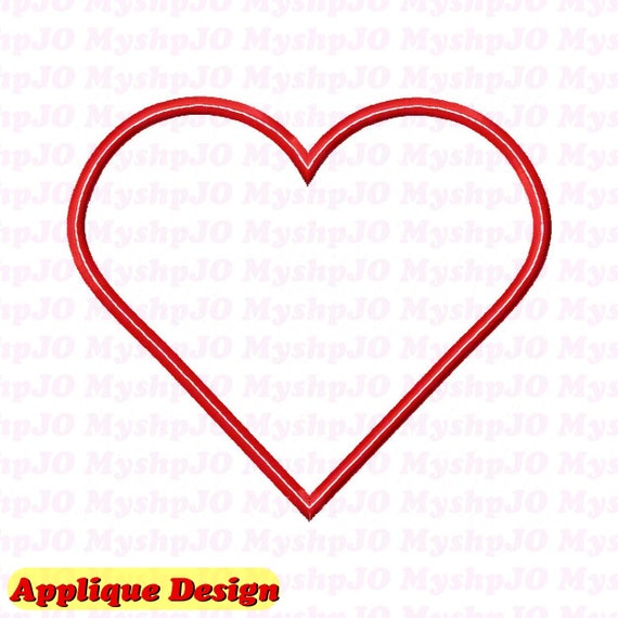 Heart Applique Embroidery Design INSTANT DOWNLOAD - Etsy