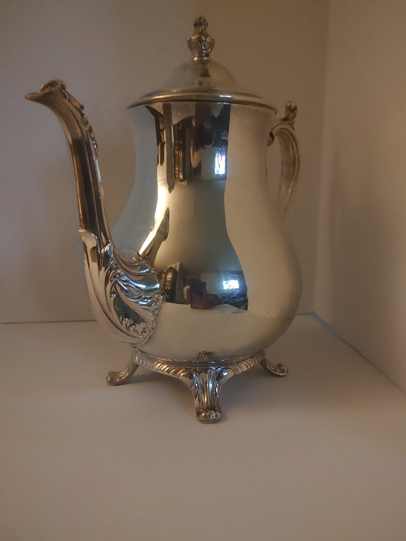 WM Rogers Silverplated Footed Teapot or Coffee Pot With Lid Series