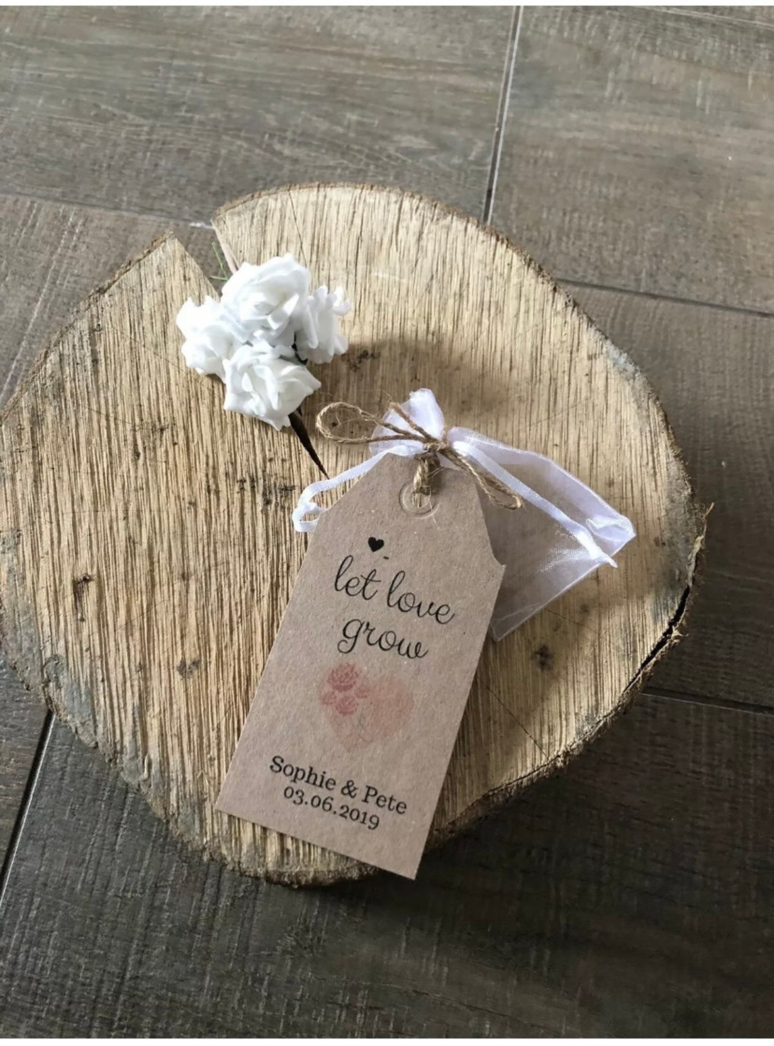 Personalised Wedding Favour Organza Bags & Gift Tags Etsy