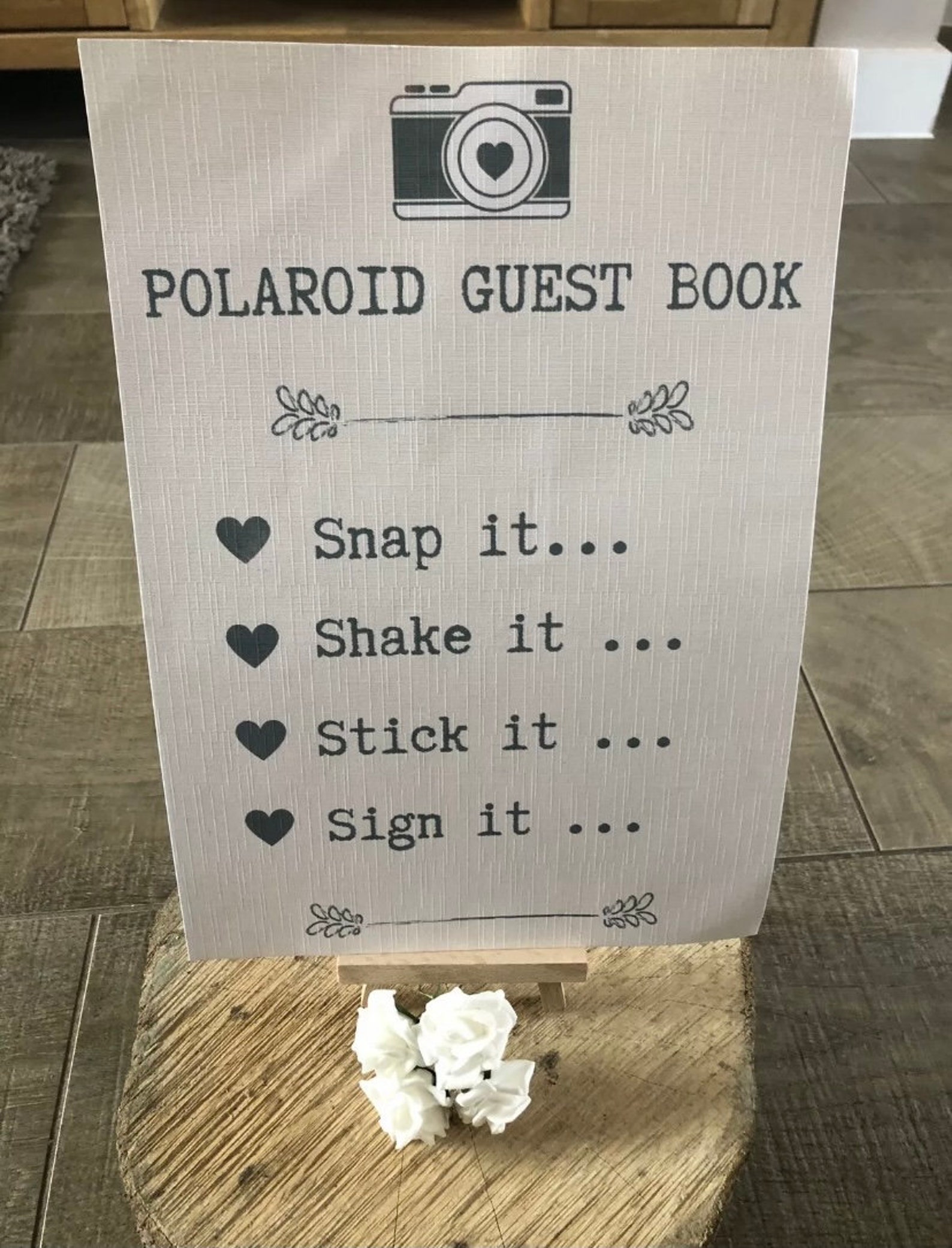 Handmade Polaroid Guest Book Wedding Print Sign Etsy