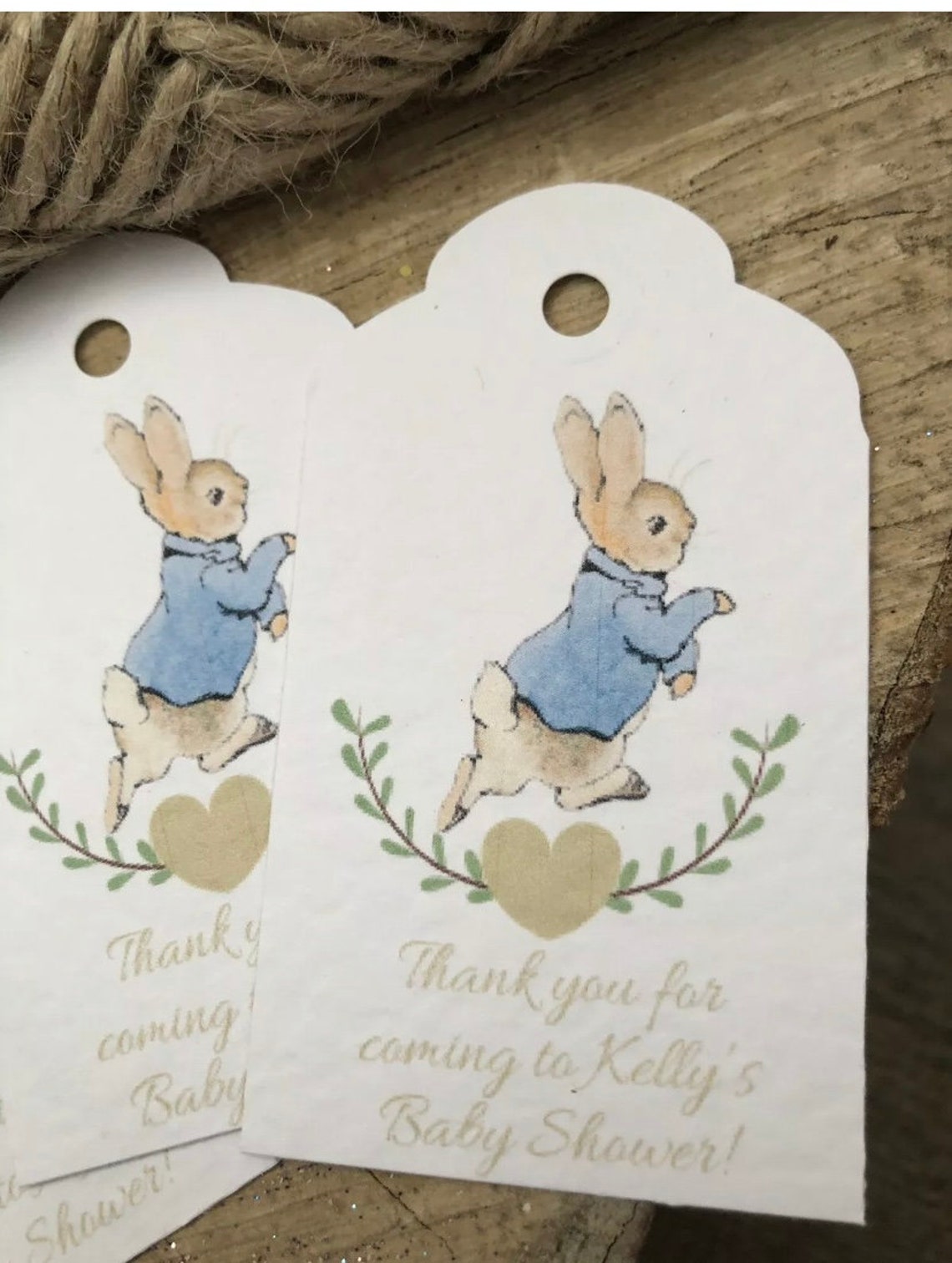 Personalised Peter Rabbit Thank You Baby Shower Tags Pack Of | Etsy