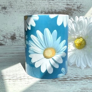Daisy Coffee Mug|3 D Daisies Coffee Mug|Ceramic 15oz|Housewarming Gift