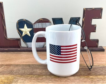 US Flag Mug, Home of the Brave Coffee Cup, Patriotic Gift for Veteran, Gift for Active Duty, Gift for Military, 12oz