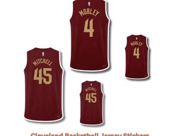 Cleveland Basketball Jersey Stickers, Mitchell & Mobley...Vinyl, Laminated,Water-Resistant, Laptop, Tumbler, 5in or 3in +Bonus Sticker!