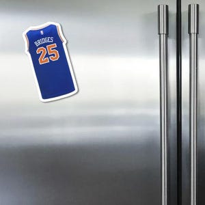 NY Basketball Jersey MAGNET, Brunson, Hart, KAT... Magnetic Sheet, Vinyl, Laminated for Locker, Tool Box, Fridge,5in or 3in +Bonus Sticker! bild 3