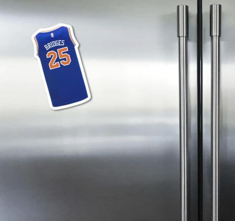 NY Basketball Jersey MAGNET, Brunson, Hart, KAT... Magnetic Sheet, Vinyl, Laminated for Locker, Tool Box, Fridge,5in or 3in +Bonus Sticker! bild 3