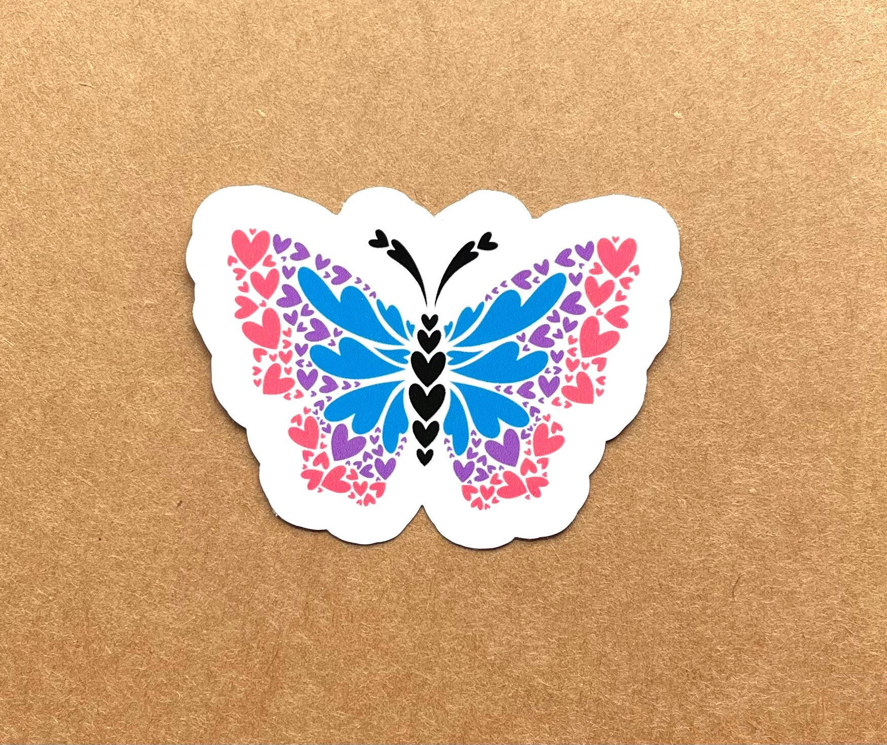 Butterfly Side Sticker Butterfly Stickers Pack of 8 Colorful Laminated Butterfly Large Decals ...
